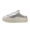 Estilo Europeo 2026 Otoño Nuevos Mocasines de Media Piel Genuina Versátiles Zapatos Cerrados con Cordones Casuales para Mujer Sandalias de Moda