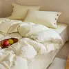 Conjunto de cama de luxo e alta qualidade em gaze de algodão puro de camada dupla, quatro peças, capa de edredom 100% algodão, lençol, conjunto de cama estilo lençol com elástico 4