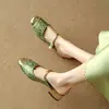 2024 Novas Chinelos Baotou Estilo Nacional Estilo Chinês Quadrados Pequenos Estilo Chanel Bico Quadrado Boca Rasa Cheongsam Retro Roupa Externa Meia-Calça Sapatos Femininos