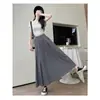 Saia Francesa para Mulheres Primavera e Verão Novo Estilo Coreano Cintura Alta Slim Evasê Plissada Doce Evasê Comprimento Médio Saia Guarda-chuva YAmAmoto