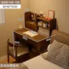 Mesita de Noche Madera Maciza Escritorio Estrecho Estantería Integrada Dormitorio Mesa para el Hogar Apartamento Pequeño Mesa de Estudio Pared de Cabecera Mesa Estrecha