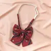 Departamento Japonés Estilo Universitario Estudiante Rayas Rojas Corbata JK Femenina Lazo Perezoso Sin Cuello Accesorios Flor de Cuello