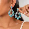 Brincos de Prata com Agulha em Formato de Gota, Vazados e Cravejados com Diamantes, Estilo de Luxo Acessível Europeu e Americano, Brincos de Nicho de Alta Qualidade Estilo Palácio Retrô