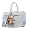 Bolsa de Mão Simples de Tecido de Nylon Coreano para Mulheres Moda Verão Leve Bolsa Saco Versátil para Ombro e Transversal