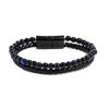 Pulsera de cuero de aleación para hombre, nueva pulsera de piedra natural con cuentas de ojo de tigre y piedra volcánica, de estilo europeo y americano. Fabricantes.