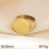 Anillo creativo de moda europea y americana liso redondo de acero inoxidable ins chapado al vacío oro de 18 quilates con logotipo con letras joyería