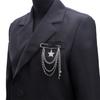 Broche de personalidade hip-hop europeu e americano com esqueleto, teia de aranha, urso, pérola, estrela de cinco pontas para homens e mulheres com alfinetes criativos da moda