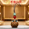 Cadena para Teléfono Llavero Colgante Búho de Sándalo Verde Yiming Xianyuan Lindo Colgante de Madera DIY para Bolsa