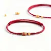 Pulsera de Oro Puro 999 con Cuentas de la Suerte, Hilo Rojo para el Año de Nacimiento, Mes Completo del Bebé, Adulto, Ceremonia de Apertura, Joyería de Oro, Regalo Casual