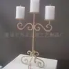 Suporte de Velas de Arame de Ferro Artesanal de Metal Suporte de Arte de Ferro Americano Suporte de Velas de Ferro com Três Cabeças Castiçal