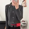 Cárdigan de Punto para Mujer con Solapa y Botones en Forma de Corazón, Nuevo Estilo Otoño 2026, Holgado, Casual, Suave, Abrigo Suéter Adelgazante
