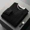 Nuevo suéter de lana de cuello redondo grueso para hombre de otoño e invierno, suéter casual de punto trenzado para hombres jóvenes y de mediana edad, suéter cálido de lana pura
