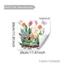 Adesivos Decorativos Florais Simples e Frescos para Janelas, Vitrines, Portas de Vidro, Decoração de Casa, PVC de Aderência Estática Visível em Ambos os Lados