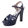 Nuevos Zapatos de Tacón Alto con Plataforma de Suela Gruesa y Tacones Gruesos, Modelo Sandalias de Pasarela, Zapatos Romanos, Tallas Grandes 40-50, Zapatos de Exportación