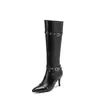 Botas de moda para mujer con tacón de aguja y punta fina para comercio exterior transfronterizo, botas de caña alta estilo europeo y americano C1