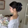 Novo Acessório de Cabelo Presilha Banana com Laço 2026, Estilo Universitário Presilha Mágica para Rabo de Cavalo Alto para Mulheres, Presilha de Garra Exquisita e Sofisticada
