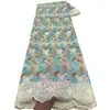 Tela de Encaje Bordado Calado Floral Africano Poliéster-Algodón Voile Suizo Tela para Vestido Vestido de Boda