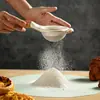 Estilo Ins Cabo de Madeira Assar Aço Inoxidável Peneira de Açúcar de Confeiteiro Coador Colher Peneira de Farinha Peneira para Suco Leite de Soja Malha Peneira de Farinha Estilo Ins