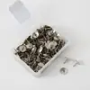 Alfinetes de Caixa do Fabricante, 50 Peças, 100 Peças, Dourado e Prata, Alfinetes de Caixa de Papel, Alfinetes Planos para Quadro de Desenho, Alfinetes para Quadro de Cortiça, Alfinetes de Cabeça Grande