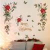 Pegatinas de Pared de Plantas Navideñas y Flores Transfronterizas para Dormitorio, Sala de Estar, Pared de Fondo, Decoración del Hogar, PVC Autoadhesivo