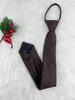 Gris Albaricoque Marrón Caqui Retro Café Cuadros Corbata de Hombre Atada a Mano Perezosa Cremallera Femenina Preppy Estilo Británico