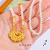 Color duradero no se decolora Vietnam Shajin Flor de Loto Carta Fu Carácter Fu no se decolora collar de perlas de concha cadena para la clavícula cadena para suéter femenino