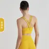 Top de yoga transfronteiriço com design de costas cruzadas, sutiã esportivo à prova de choque e com suporte, top fitness