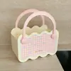 Kit de higiene pessoal rosa para meninas, balde para dormitório estudantil, bacia, cesta de banho, produtos de higiene pessoal, balde de plástico grosso e resistente