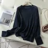 2026 Puyuan Outono Inicial Novo Estilo Solto Gola Redonda Seda Caxemira Moda Malha para Mulheres, Beijo de Veludo Cetim Que Cuida Luxuosamente da Pele