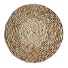 Manteles Redondos Tejidos de Hoja de Bambú, Manteles Tejidos Mixtos de Hojacaote y Hoja de Bambú, Posavasos Engrosados Aislantes del Calor, Tapetes Tejidos de Paja para Tetera, Tapetes para Ollas