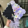 Chapéu DIY para Fotos de Formatura de Estudantes Universitários Presente Grampo de Cabelo com Flor Flor Acabada Fotos de Melhor Amigo Recém-Formado Presente para Namorada Preto