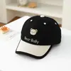 Gorra de Béisbol Infantil con Bordado de Oso y Bloques de Color, Gorro de Sol Redondo para Bebés para Niños y Niñas, Venta al por Mayor desde el Fabricante