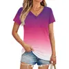 Transfronterizo 2024 Comercio Exterior Más Vendido Camiseta de Manga Corta para Mujer Estampado Digital 3D Bestseller Top Cuello en V Venta al por Mayor D Hecho Una Pieza