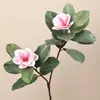 Hojas de magnolia artificiales, ramas falsas artificiales, plantas verdes decorativas para habitaciones modelo de hotel, arreglos florales de boda, flores de magnolia