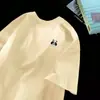Camiseta Pulôver Manga Curta Masculina de Algodão 100% Pura para Verão, Nova, Solta, Versátil, Jovem, Marca Tendência, Moda, Gola Redonda