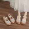 Mocasines de Tejido con Plataforma para Aumentar la Altura, Estilo Mary Jane, Medias Zapatillas para Mujer para Usar con Faldas, Nuevas Sandalias de Verano 2026