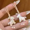 Novo Colar de Pônei Colorido Dupla Face Imitação Esmalte Estilo Chinês para Mulheres, Corrente Doce de Suéter Outono e Inverno para o Ano de Nascimento