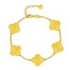 Pulsera de imitación de oro de 24k pulsera vacía exquisita para hombre y mujer gruesa 5D Trébol para novia suministro Taobao al por mayor