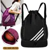2025 Nova Bolsa de Basquete Cordão Casual Leve Grande Capacidade Separação Seca e Úmida Multifuncional Mochila Esportiva para Exterior
