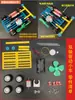 Kit de experimento científico com motor, engrenagens e acessórios para projetos de tecnologia física, elétrica e DIY