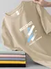 Camiseta de manga corta para hombre de marca moderna transfronteriza, verano, holgada, nuevo estilo 2026, popular en internet, moderna, ins, top simple estampado