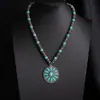 Colar Cerâmico Jingdezhen Mais Vendido, Nova Corrente para Suéter Estilo Étnico Chinês, Corda Trançada, Joia de Corrente Longa para Pescoço Retrô para Mulheres