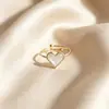 Conjunto de colar, pulseira e anel com coração em esmalte tricolor, luxo leve e simples, popular online, joia para presente, em formato de coração
