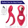 Anillo Vibrador Doble Ala Aishia Control Remoto Inalámbrico Bloqueo de Retardo Resonancia de Eyaculación Extremo B En Stock Envío Directo Dropshipping de Una Pieza