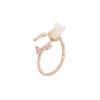 Anillo de tulipán con concha blanca en plata esterlina S925, diseño de nicho, anillo de dedo con flor de diamante rosa Sense, apertura ligera de lujo para mujer