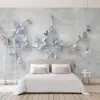 Papel tapiz mural 8d de tela decorativa de pared de fondo de cabecera de dormitorio de flores moderno simple, papel tapiz para pared decorativa de sofá de sala de estar