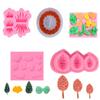 Molde de folha de grama de pinha Molde de silicone líquido DIY Ferramentas de cozimento de bolo de chocolate Argila com cola de gota