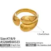 Anillo Geométrico Abierto de Acero Inoxidable con Diseño Sencillo para Dedo Índice, Chapado en Oro de 18 Quilates, Joyería Popular Transfronteriza Europea y Estadounidense