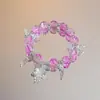 Pulsera de Mariposa con Cuentas Dulce y Versátil, Pequeño Artículo de Yiwu, Regalo para Novia, Alto Valor Estético, Pulsera de Amistad de Nuevo Estilo