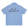 Ins camisa a cuadros bordada retro japonesa de manga corta para hombre verano marca de moda cityboy silueta holgada top para ir al trabajo